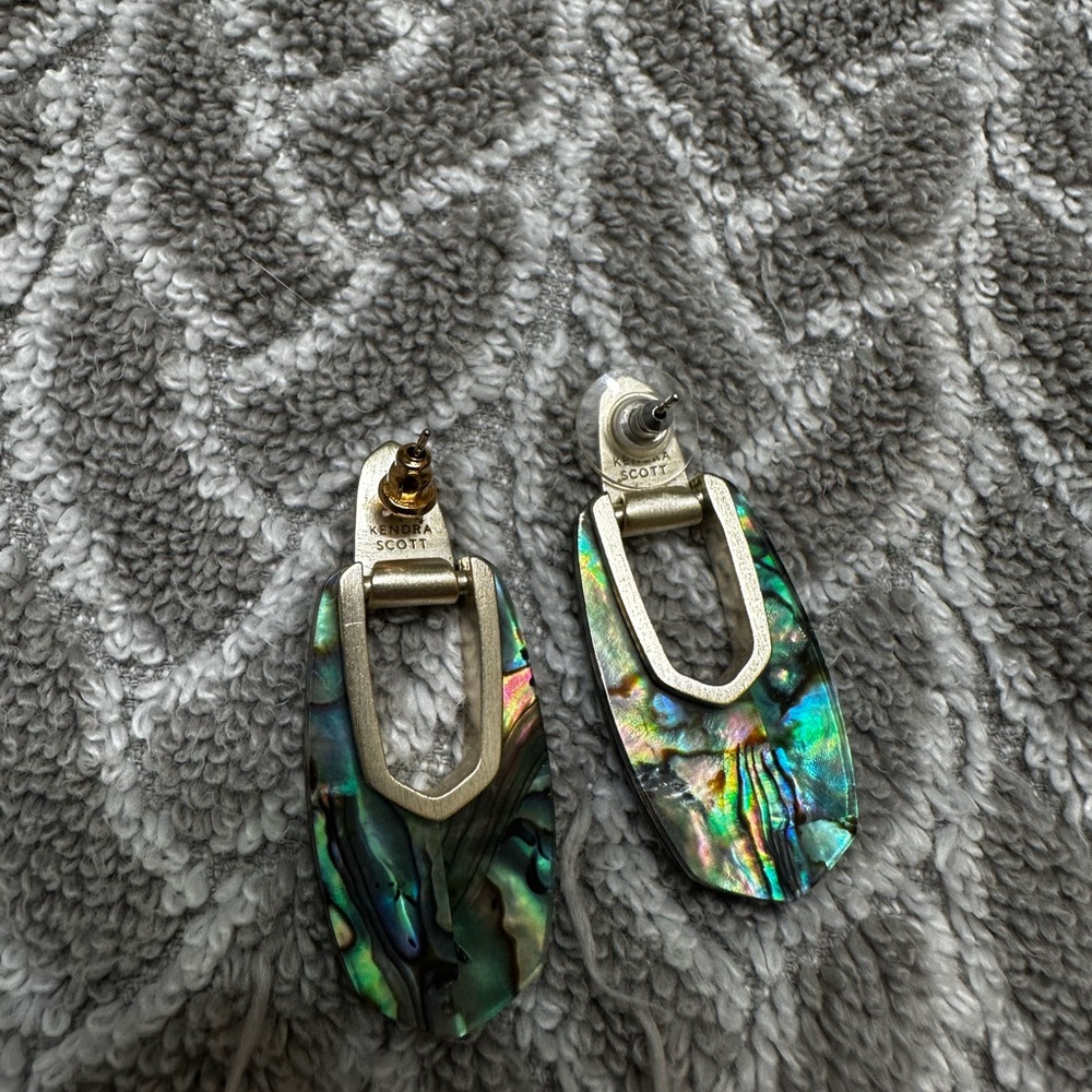 Colorful Abalone Shell Earrings - Picture 2 of 2